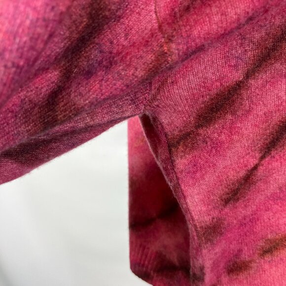 A by Anthropologie Size S The Cashmere Collection Sweater Pink Tie Dye - Picture 5 of 8